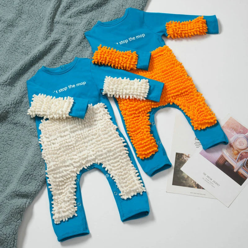 Baby Crawling Mop Romper for Active Little Explorers
