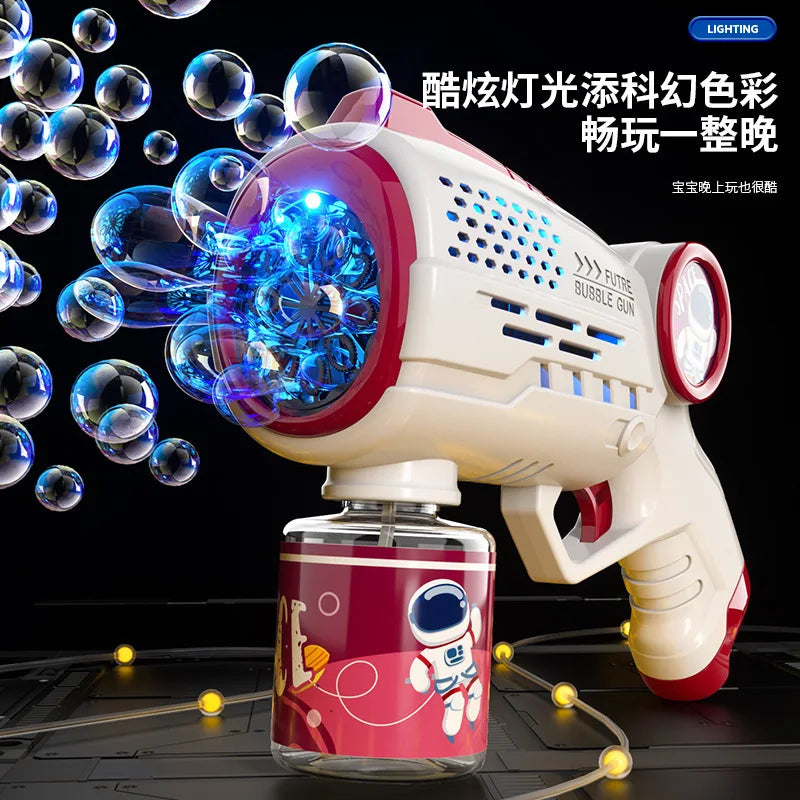 Astronaut Bubble Machine – Automatic Rocket Blaster Toy – In Use | Toki Toy Box