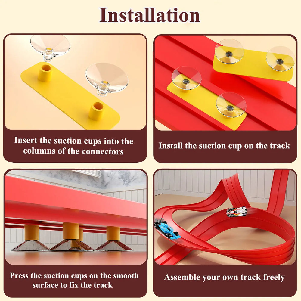 Flexible Roll-Up Race Track – Double-Lane Car Ramp
