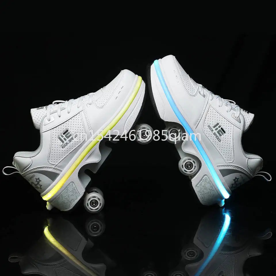 Transform Roller Shoes With Hidden Wheels