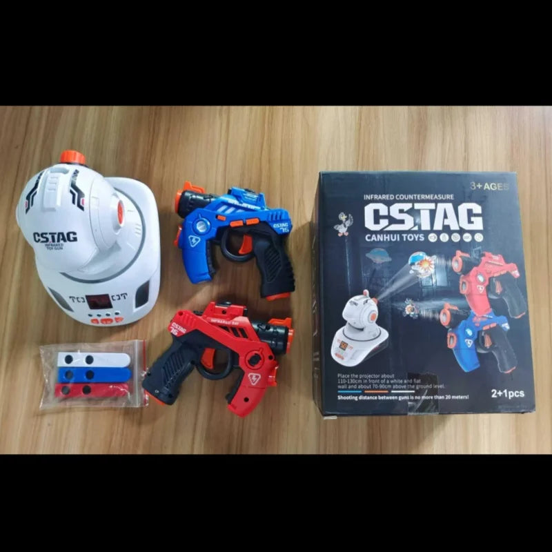 Laser tag duck shooting game set contents and packaging