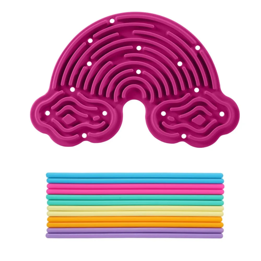 Rainbow String Sensory Board – Double-Sided Fidget
