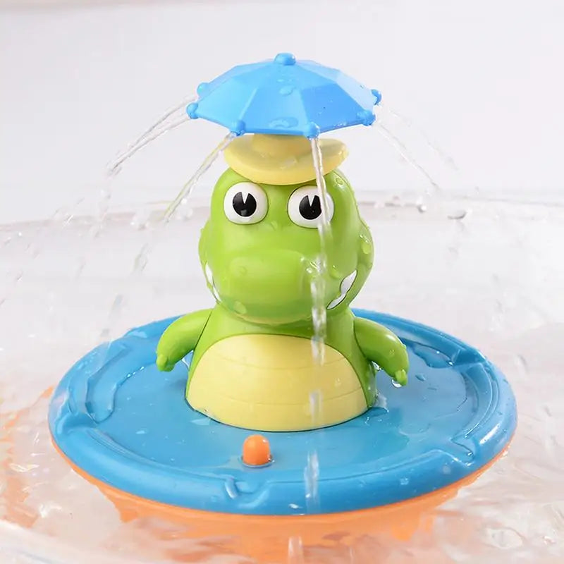 Crocodile Water Sprinkler Bath Toy – Rotating Splash Fun – Detail | Toki Toy Box