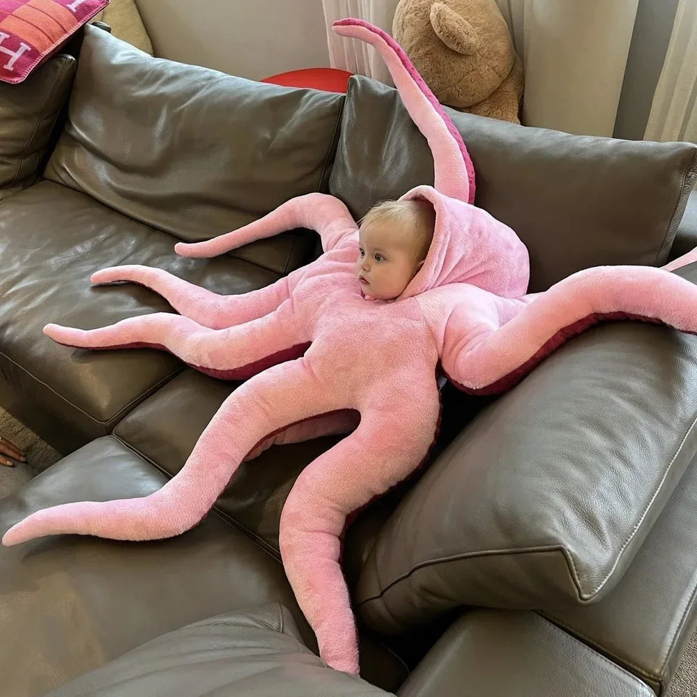 Pink octopus costume tentacles and body detail