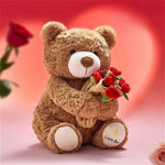 30CM Rose Bear Plush Toy – Soft Stuffed Animal Doll