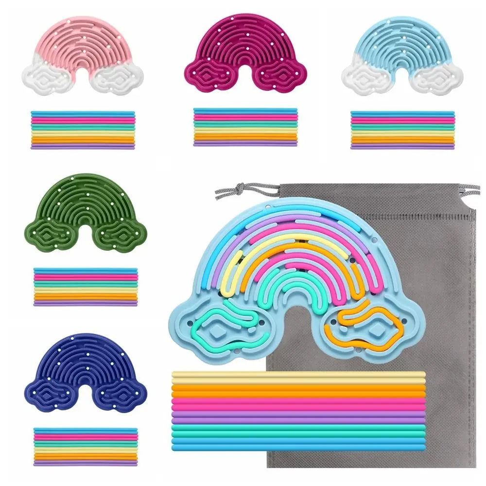 Rainbow String Sensory Board – Double-Sided Fidget