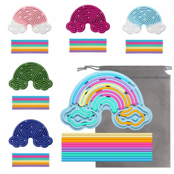 Rainbow String Sensory Board – Double-Sided Fidget