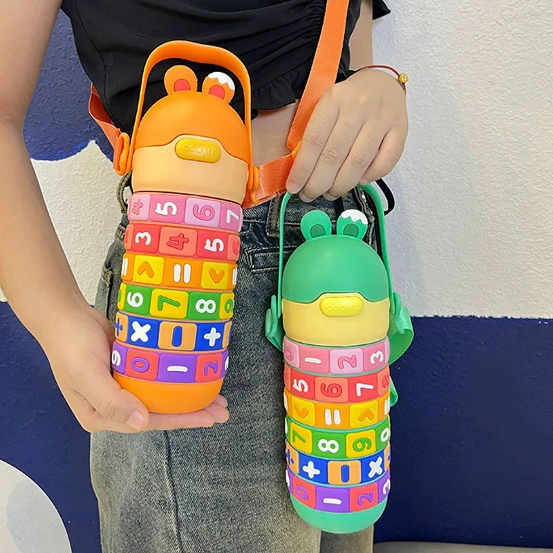 Kids Thermal Water Bottle – Digital Puzzle Straw Cup - Toki Toy Box