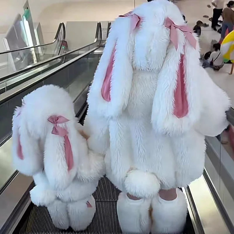 Kids Bunny Costume Set – Soft Plush Dress-Up Outfit – In Use | Toki Toy Box