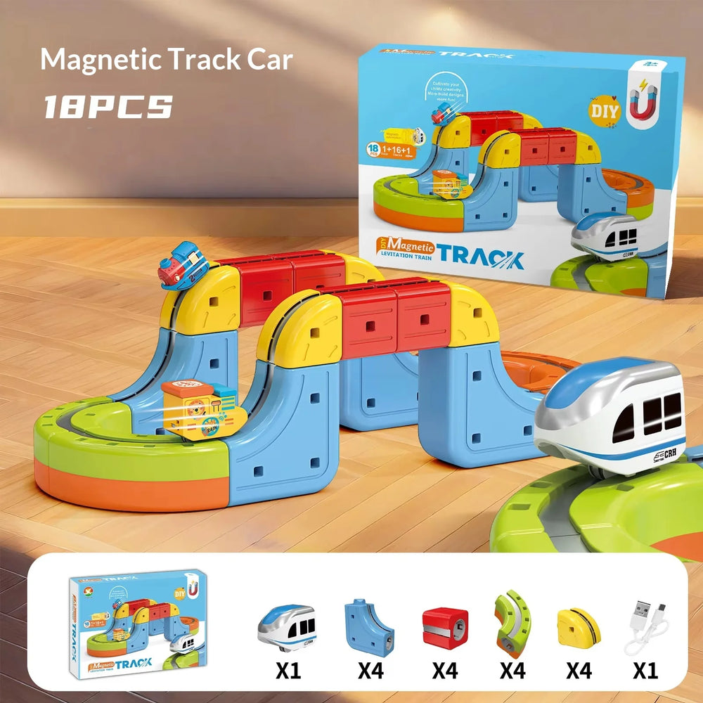 Two cars racing on parallel track runs