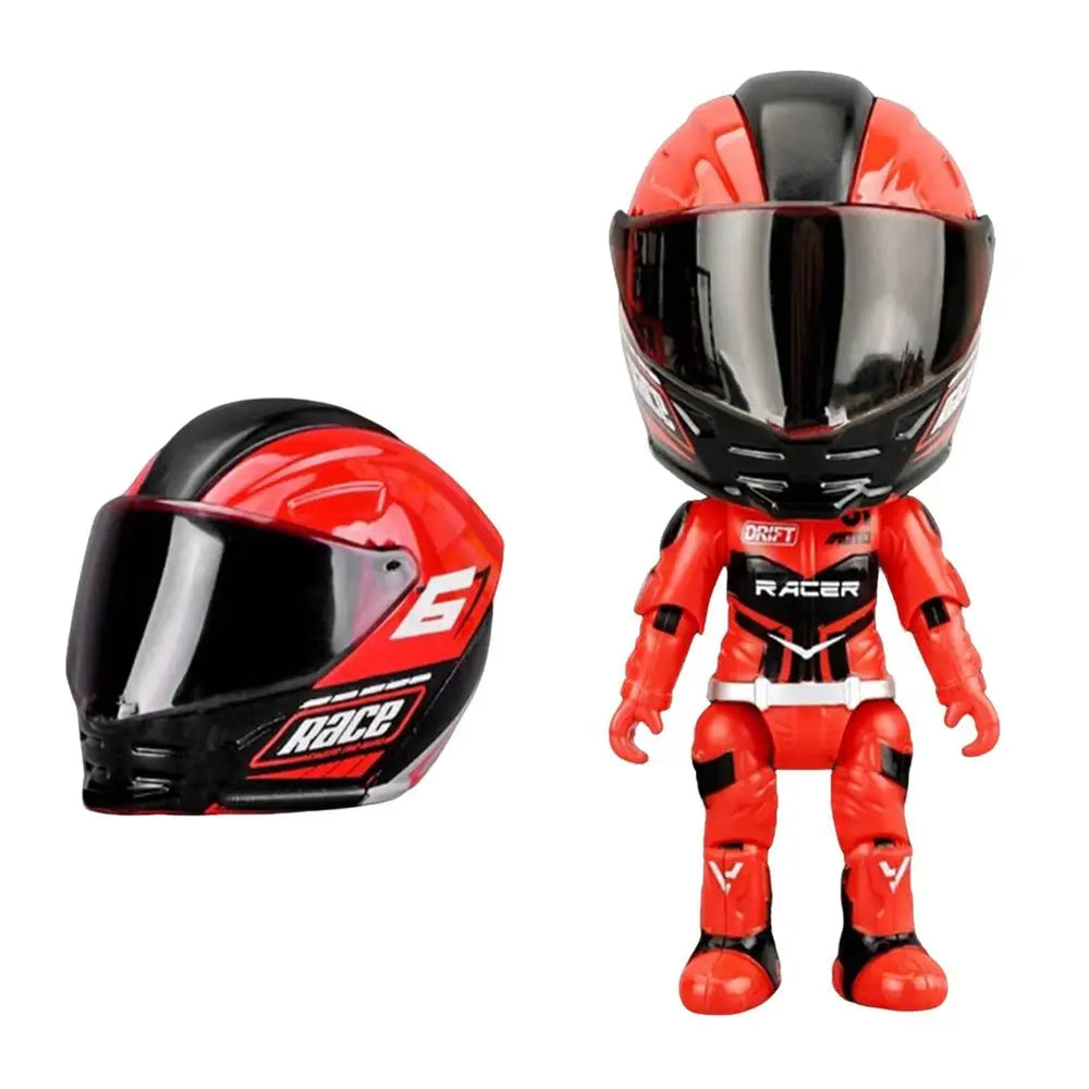 Poseable Motorcycle Rider Figure with Removable Helmet