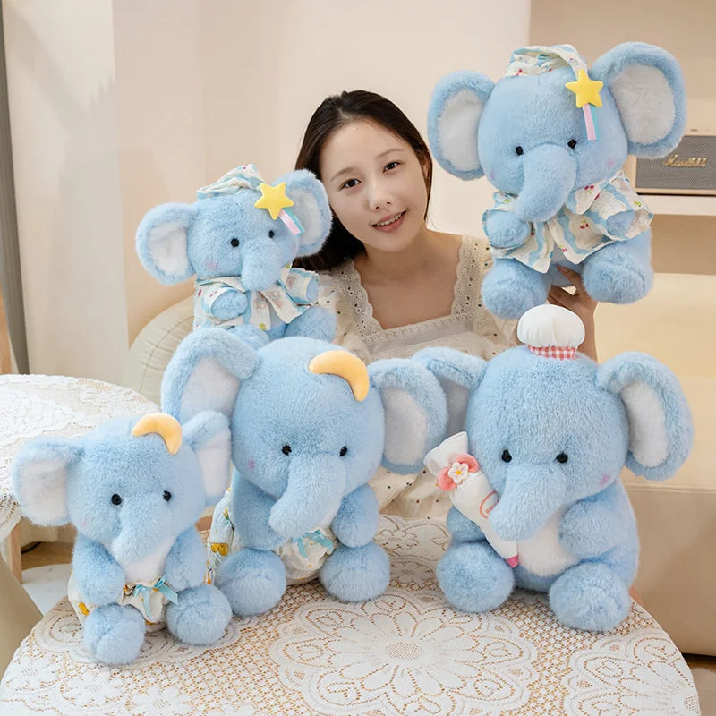 Dressed Elephant Plush Handmade Fluffy Doll | Toki Toy Box