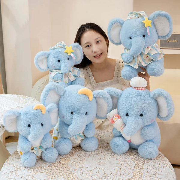 Dressed Elephant Plush – Handmade Fluffy Doll