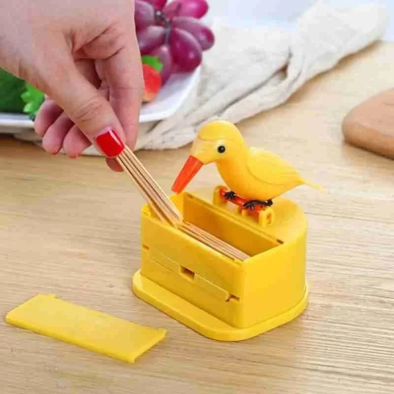 Bird Toothpick Dispenser | Fun Push Pop Design | Toki Toy Box – Side View | Toki Toy Box