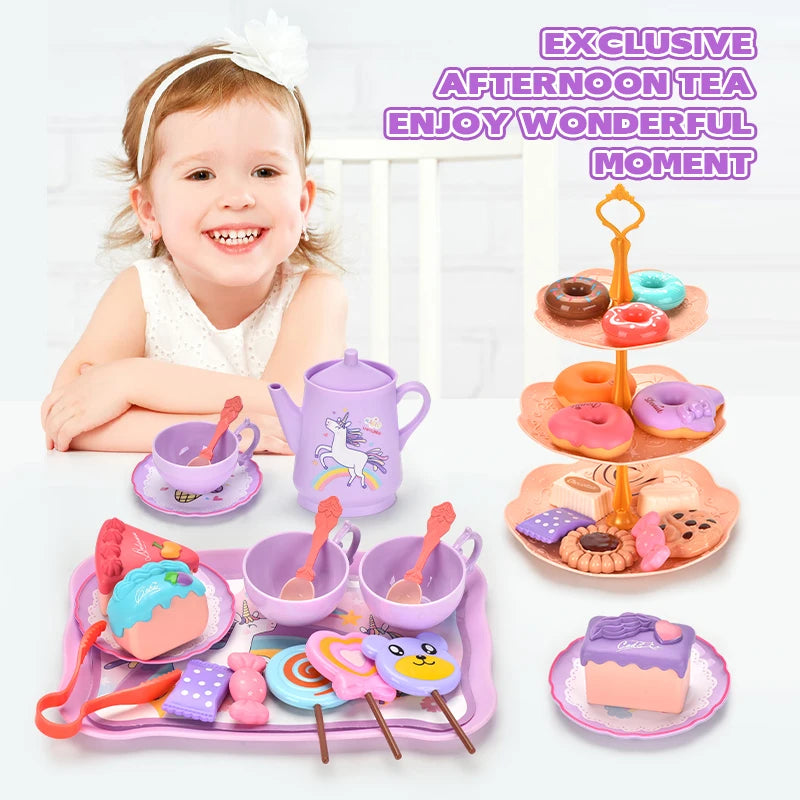 44-Piece Pretend Tea Party Set – Creative Play Kitchen Toy
