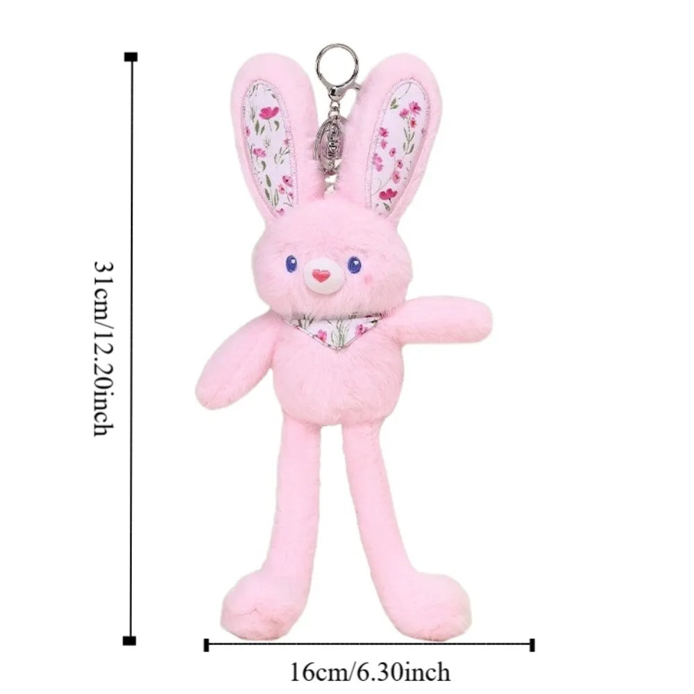 Floral Plush Bunny Keychain – Cute Long-Leg Bag Charm – Whats Included | Toki Toy Box