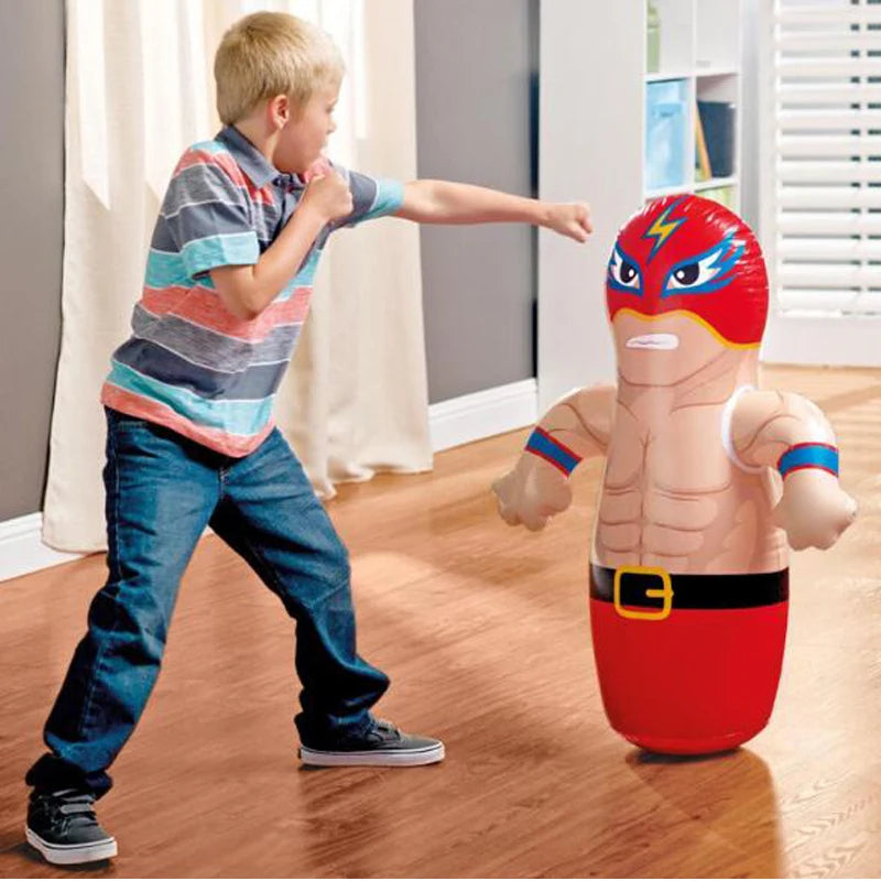 Inflatable Kids Punching Bag – Bounce-Back Boxing Toy | Toki Toy Box – In Use | Toki Toy Box