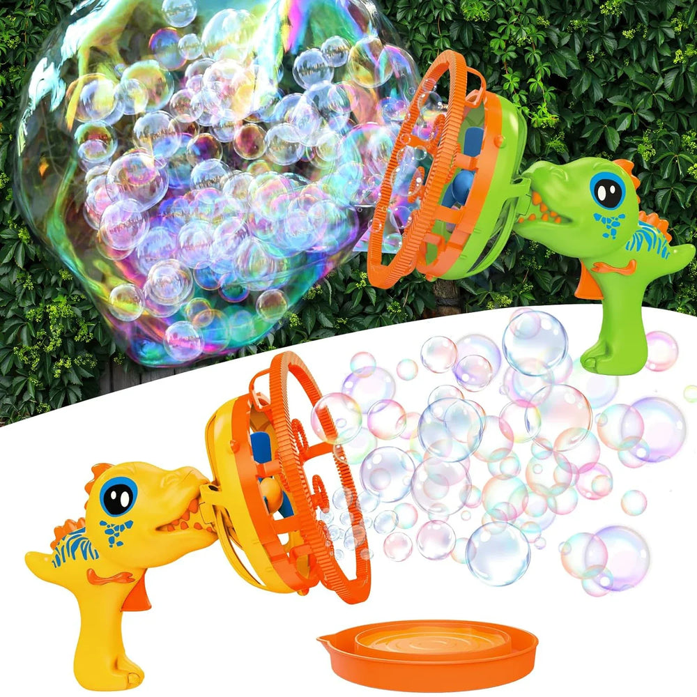 Dinosaur Bubble Gun Toy – Automatic Bubble Blaster – Whats Included | Toki Toy Box