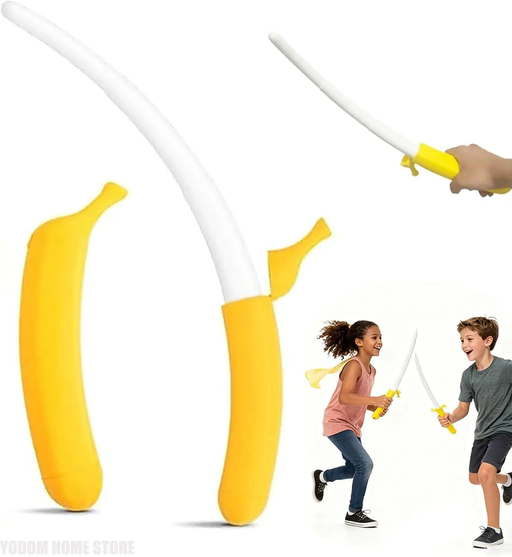 Telescoping blade segments of the banana sword fully extended
