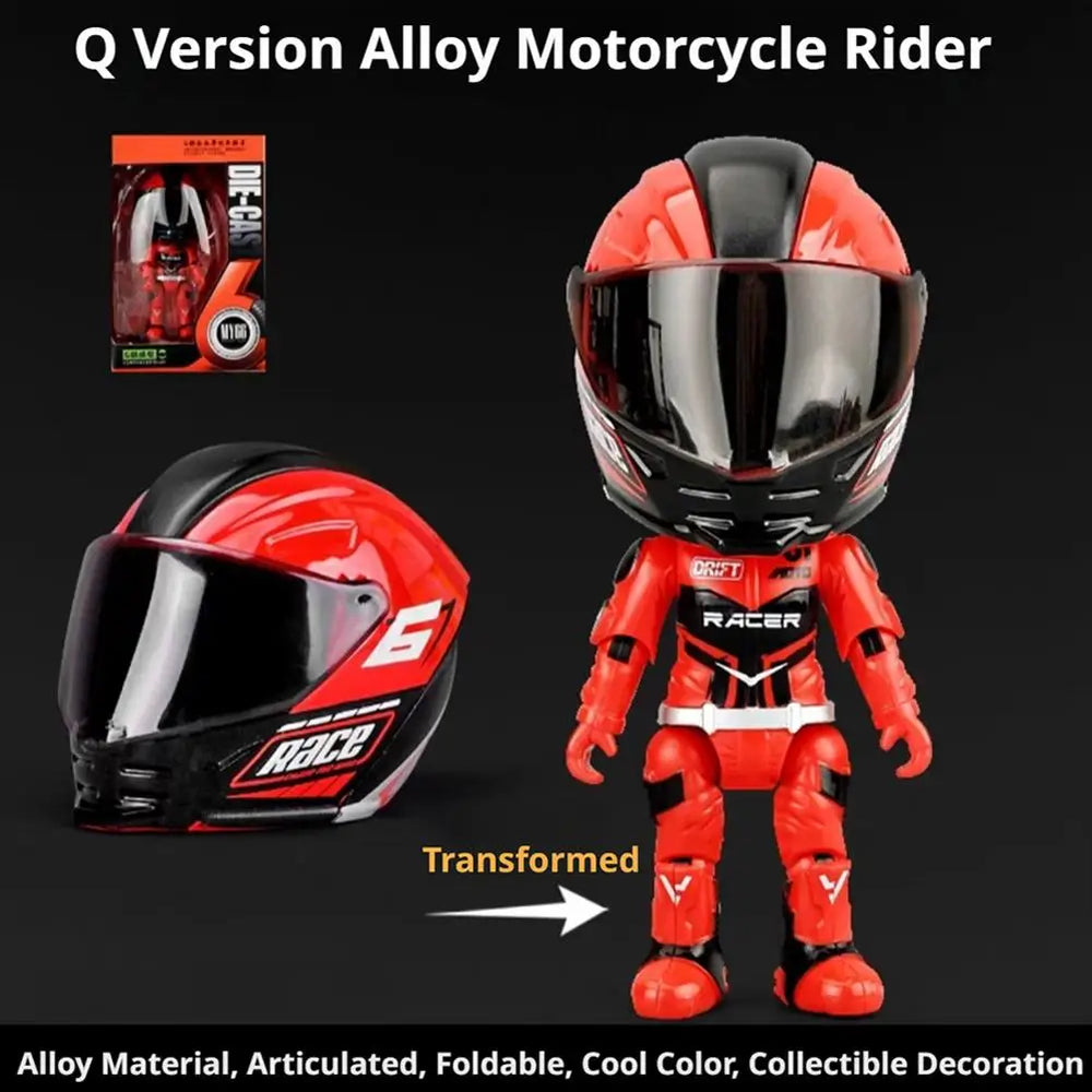 Poseable Motorcycle Rider Figure with Removable Helmet