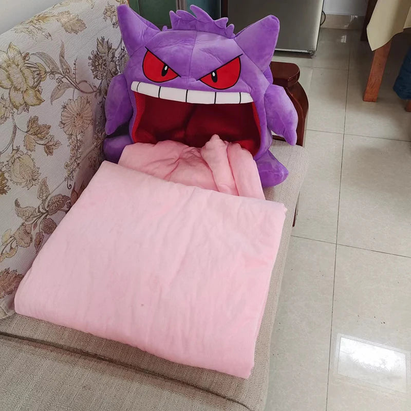 Purple Ghost Plush Pillow & Hidden Blanket  Product Description