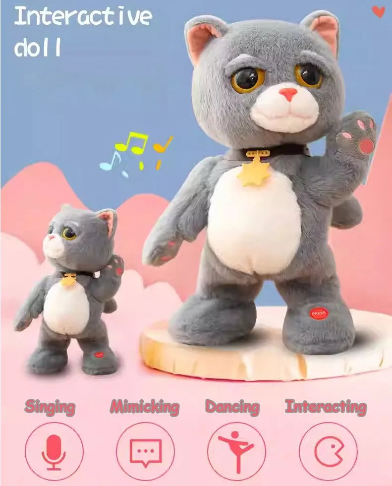 Dancing Talking Cat Plush – Interactive Singing Toy | Toki Toy Box – Side View | Toki Toy Box