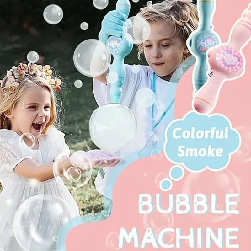 Elastic Smog Bubble Machine Set – Portable Outdoor Bubble Blower with Bubble Water