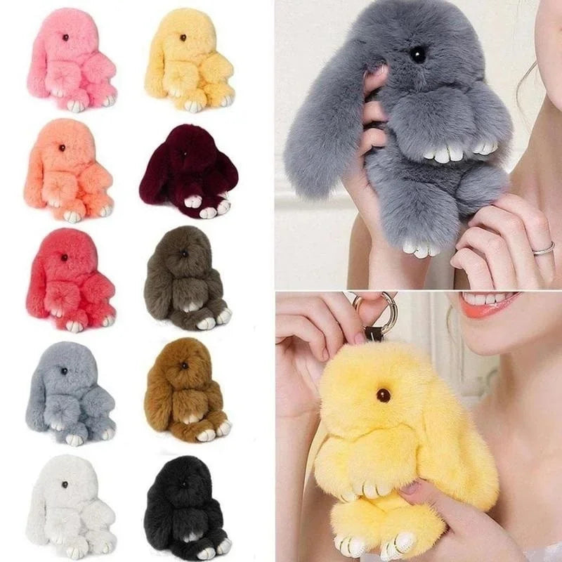 Fluffy Bunny Keychain – Soft Cute Charm for Girls – Cute Keychain | Toki Toy Box