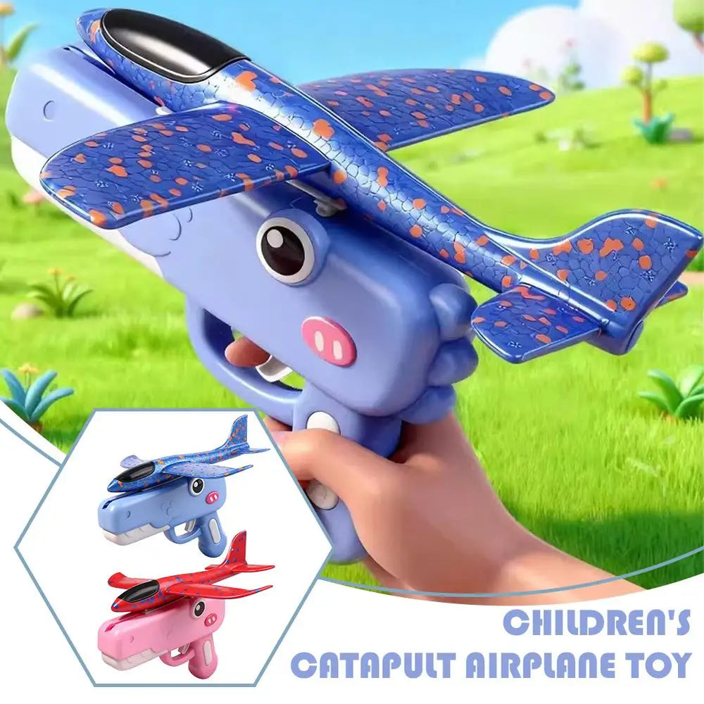 Foam Airplane Launcher Catapult Glider Toy | Toki Toy Box