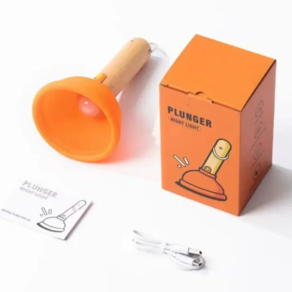 Funny Plunger Night Light – USB Silicone Lamp for Kids & Rooms - Toki Toy Box