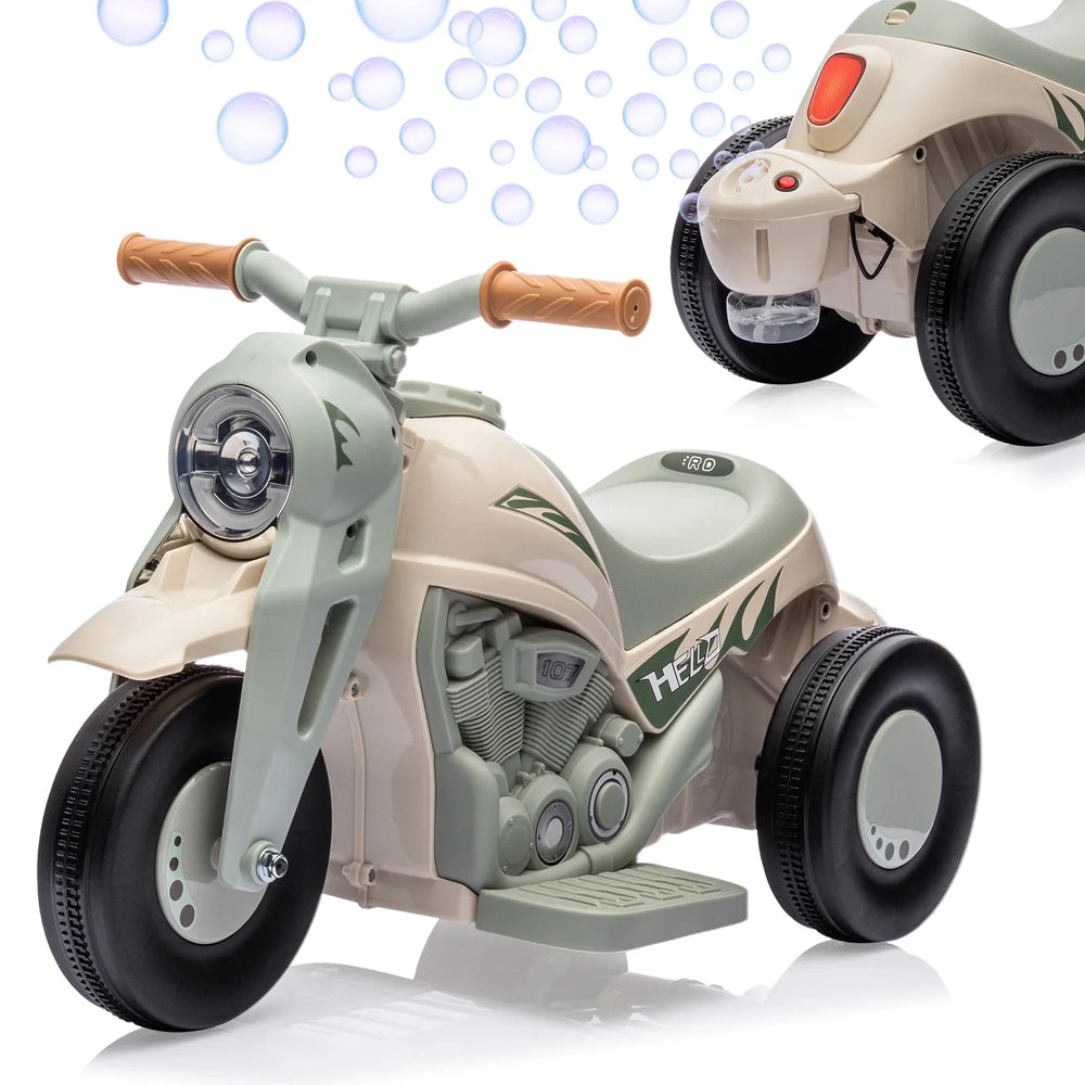 Kids Ride-On Bubble Motorcycle with Lights & Music