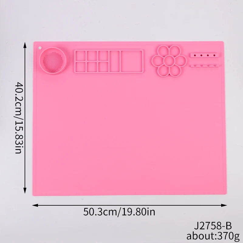 Silicone Art Mat with Brush Holder for Creative Kids