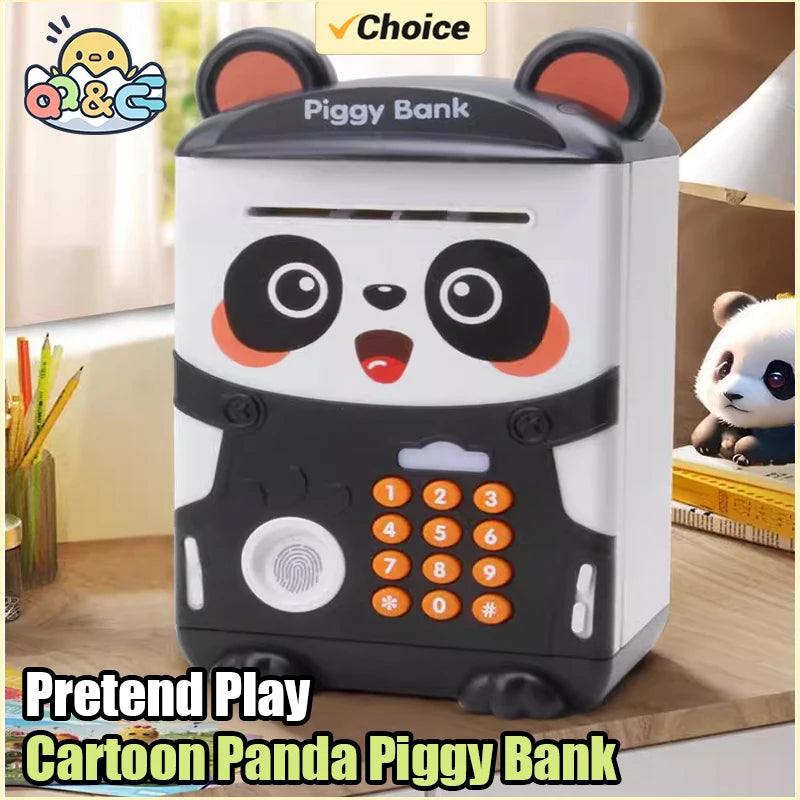 Electric Piggy Bank Kawaii Panda Moneybox Password Fingerprint Banks To Save Cash Coin Toy for Children Birthday Christmas Gifts