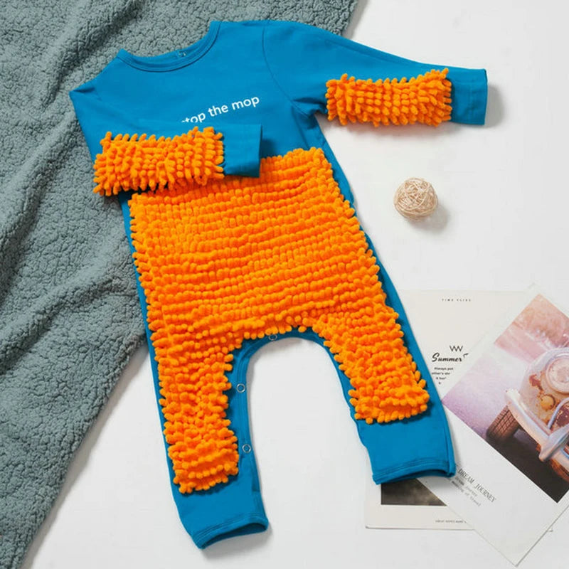 Baby Crawling Mop Romper for Active Little Explorers