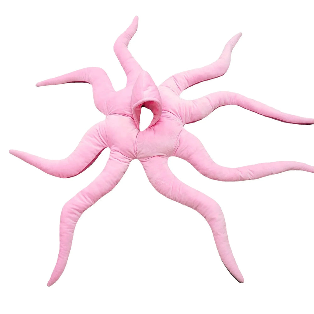 Soft polyester fabric of the pink octopus costume