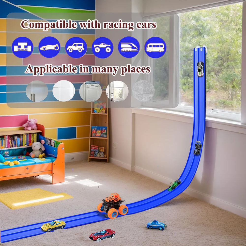Flexible Roll-Up Race Track – Double-Lane Car Ramp