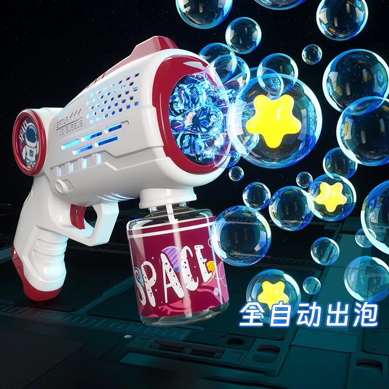 Astronaut Bubble Machine – Automatic Rocket Blaster Toy – Detail | Toki Toy Box