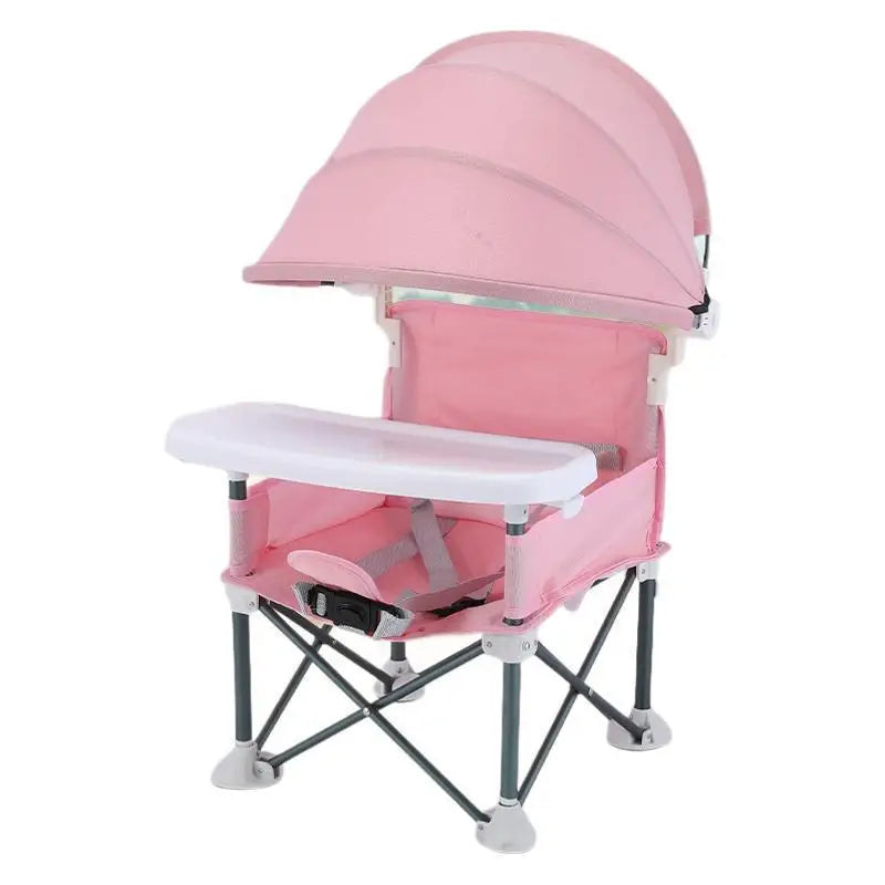 Portable Baby Camping High Chair with Sunshade Tent