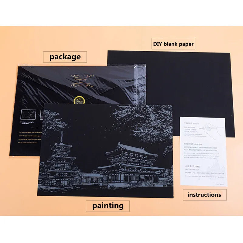 Scratch Art City Landmarks Kit – Creative DIY Decor