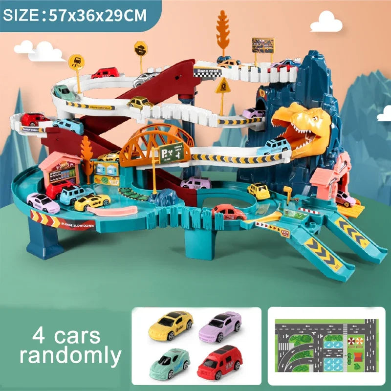 Dinosaur Rail Adventure Set – Interactive Racing Track Toy