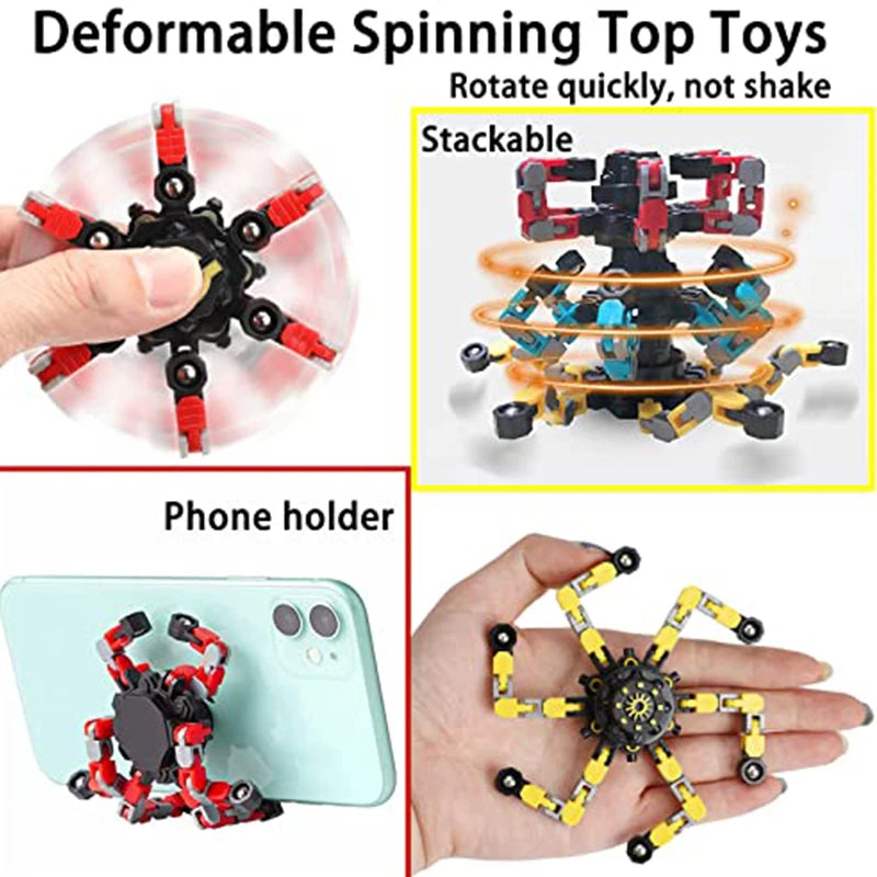 Transforming Fidget Spinner Chain – Twist & Spin Toy