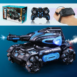2.4G RC Four-Wheel Stunt Spray Car – Water Polo Tank Toy for Boys (Watch Sold Separately)