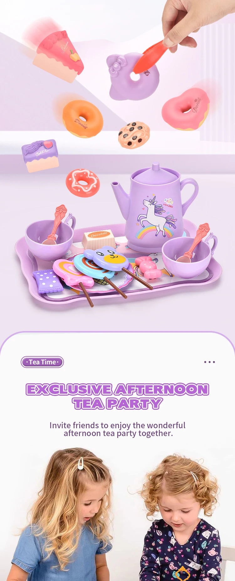44-Piece Pretend Tea Party Set – Creative Play Kitchen Toy