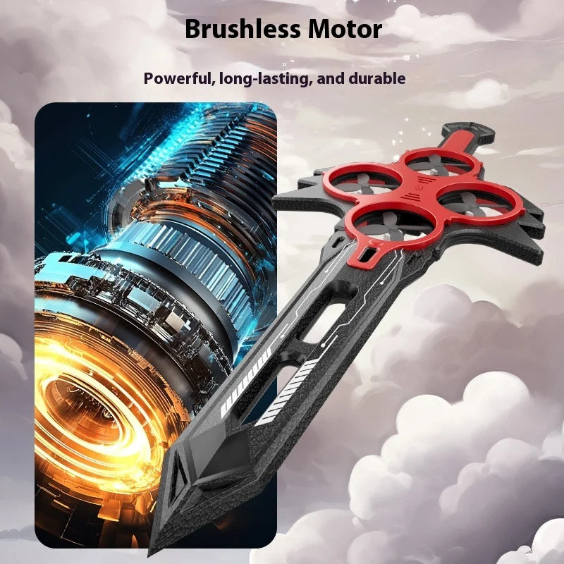 Hand gesture steering the RC flying sword drone