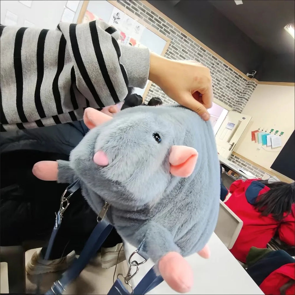 Funny Plush Rat Backpack for Quirky Style