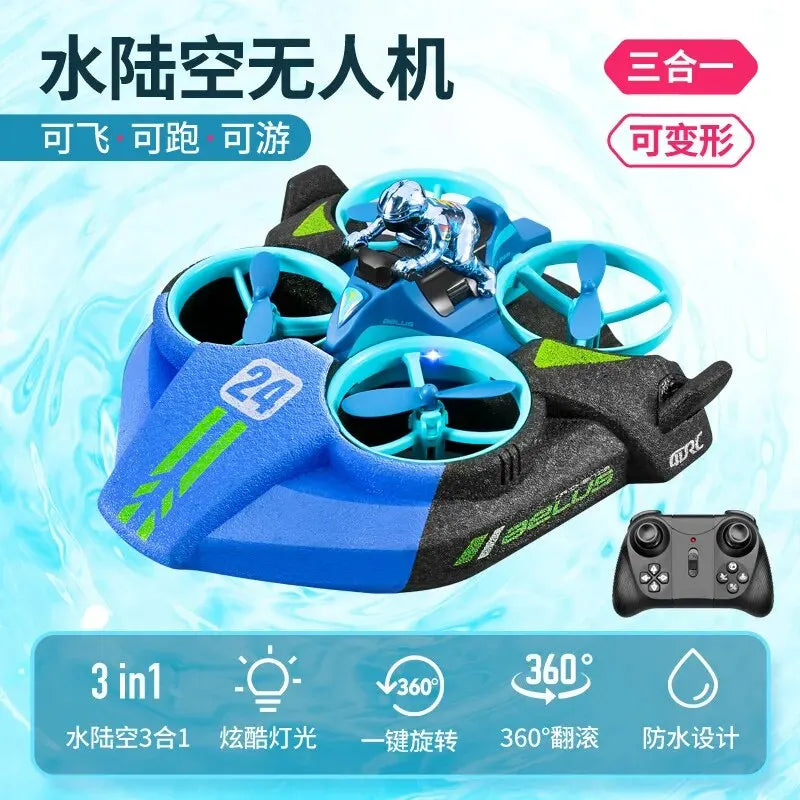 3-in-1 RC Mini Drone – Air, Land & Water