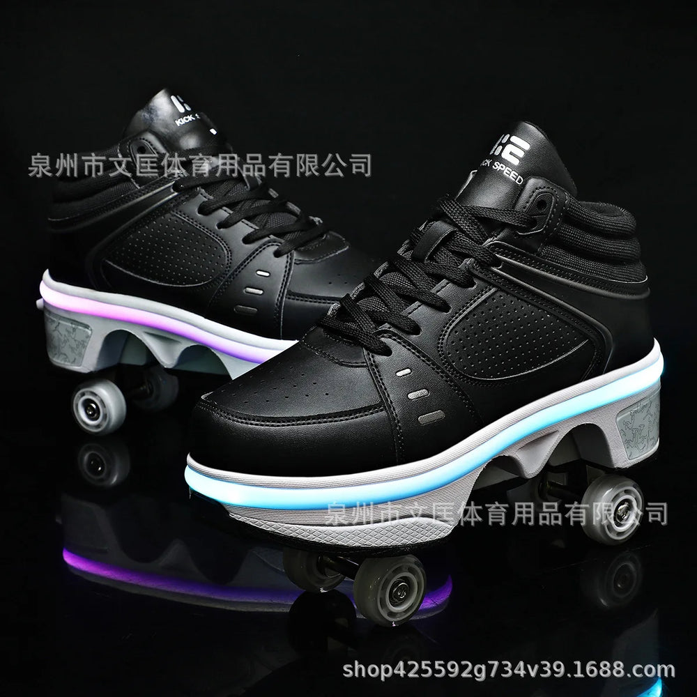 Transform Roller Shoes With Hidden Wheels