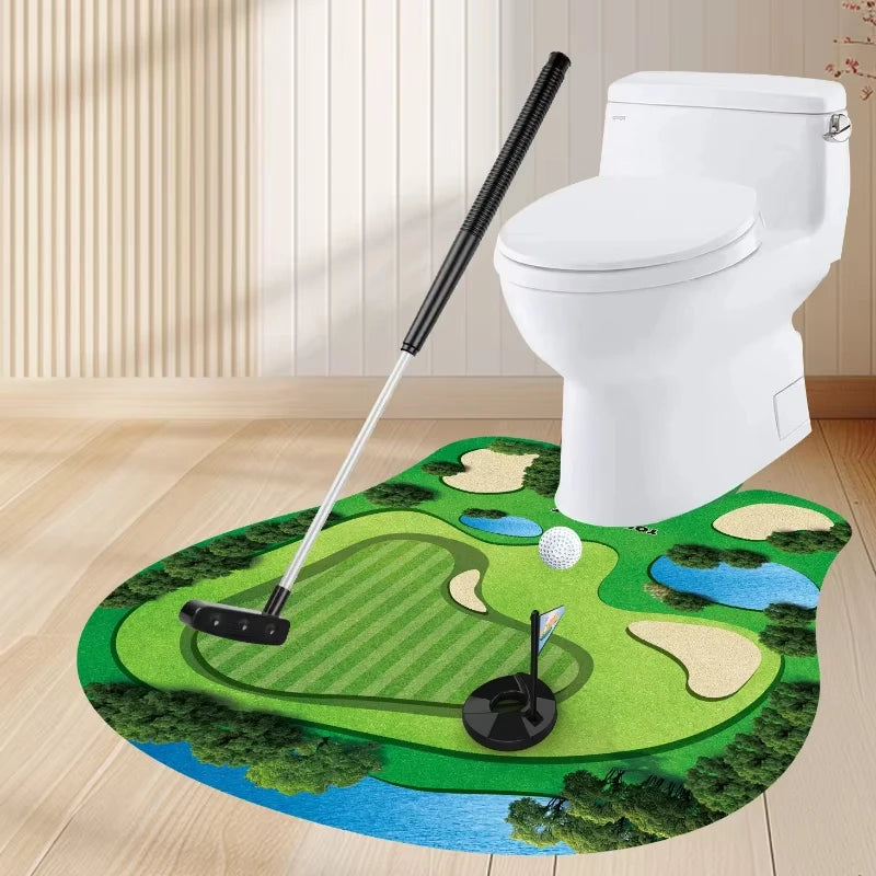 Toilet Golf Set – Bathroom Putting Green Gag Gift