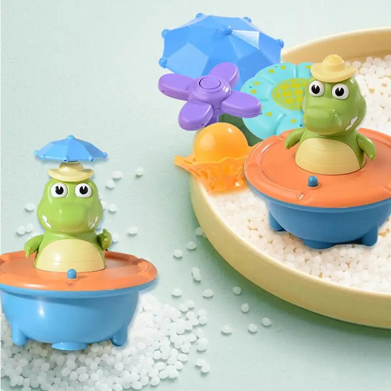 Crocodile Water Sprinkler Bath Toy – Rotating Splash Fun – Side View | Toki Toy Box