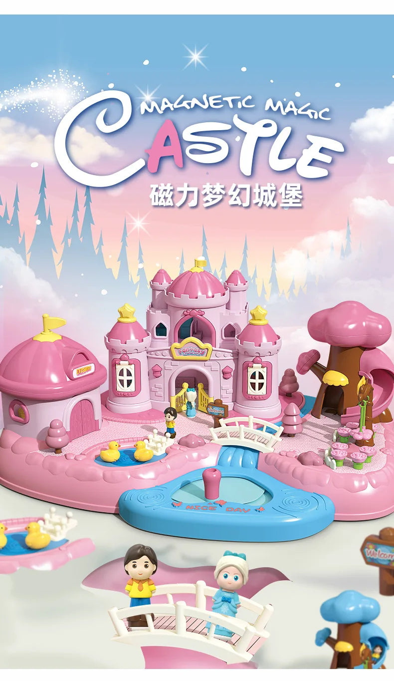 Magnetic Dollhouse Playset – Creative Princess Toy for Kids - Toki Toy Box